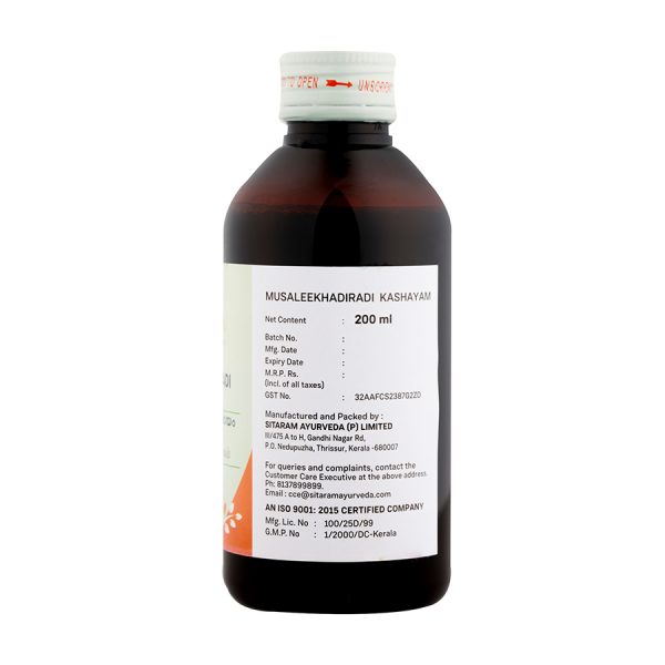 MUSALEEKHADIRADI KASHAYAM - 200 ML - Image 3