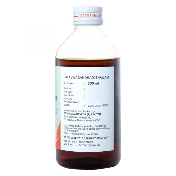 BALASWAGANDHADI THAILAM 200 ML - Image 2